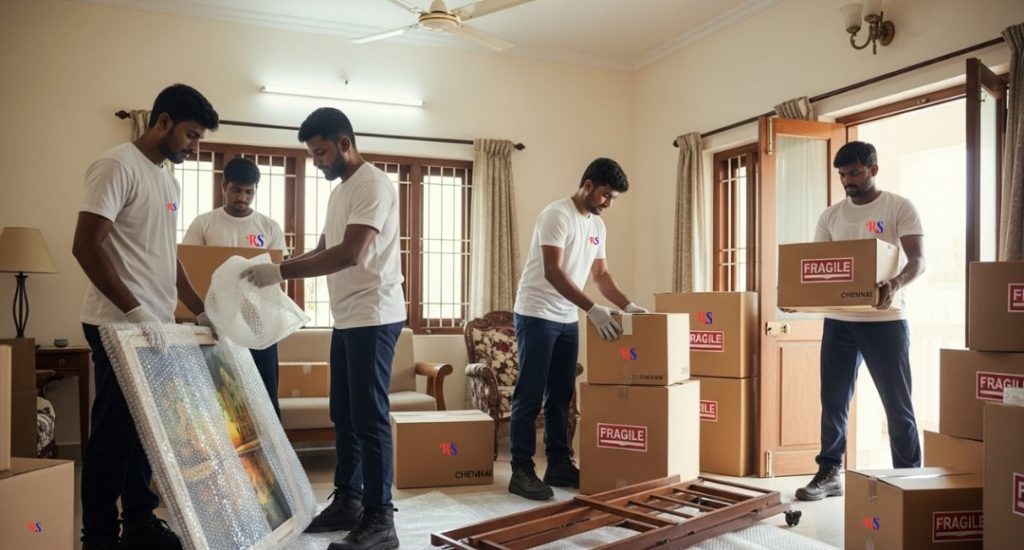 Professional packers and movers helping with household relocation in Chennai.